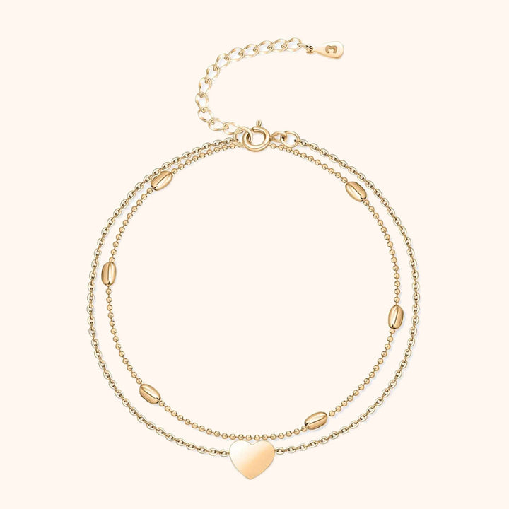 Fußkettchen | Schmuck Silber Herz Dezent Langlebig Stilvoll Vielseitig-Gold-Luzern Mode