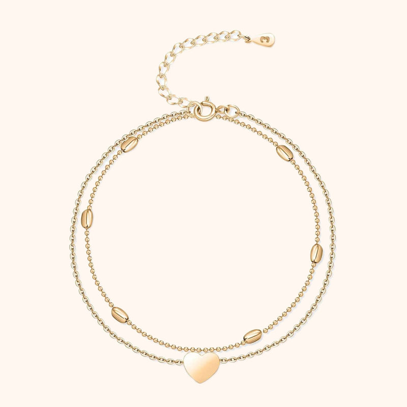 Fußkettchen | Schmuck Silber Herz Dezent Langlebig Stilvoll Vielseitig-Gold-Luzern Mode