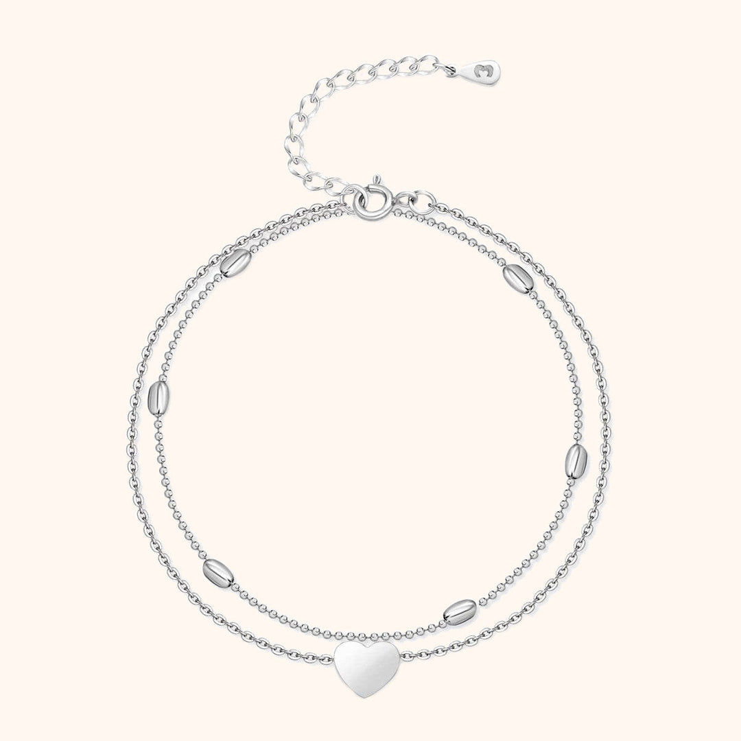 Fußkettchen | Schmuck Silber Herz Dezent Langlebig Stilvoll Vielseitig-Silber-Luzern Mode