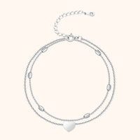 Fußkettchen | Schmuck Silber Herz Dezent Langlebig Stilvoll Vielseitig-Silber-Luzern Mode