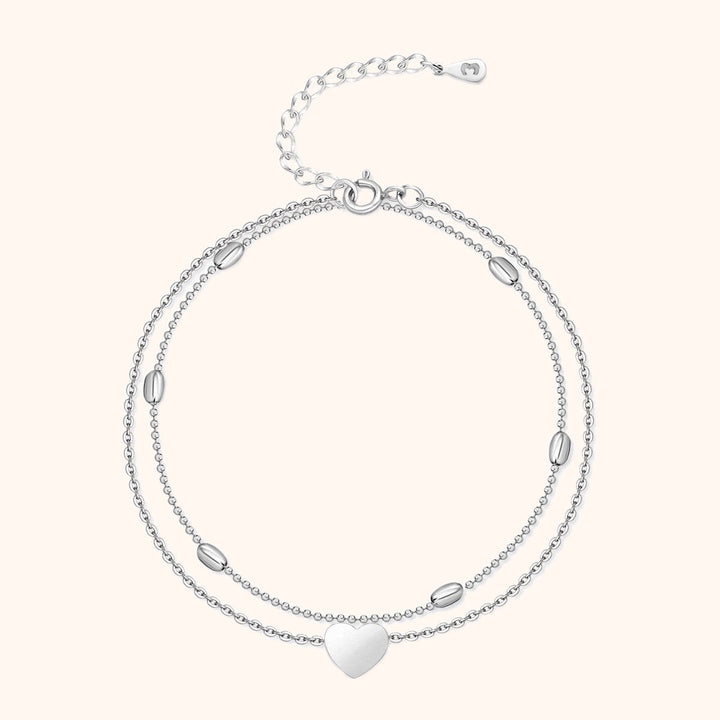 Fußkettchen | Schmuck Silber Herz Dezent Langlebig Stilvoll Vielseitig-Silber-Luzern Mode