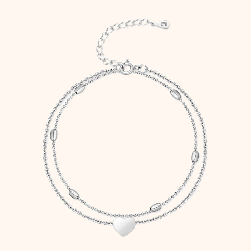 Fußkettchen | Schmuck Silber Herz Dezent Langlebig Stilvoll Vielseitig-Silber-Luzern Mode