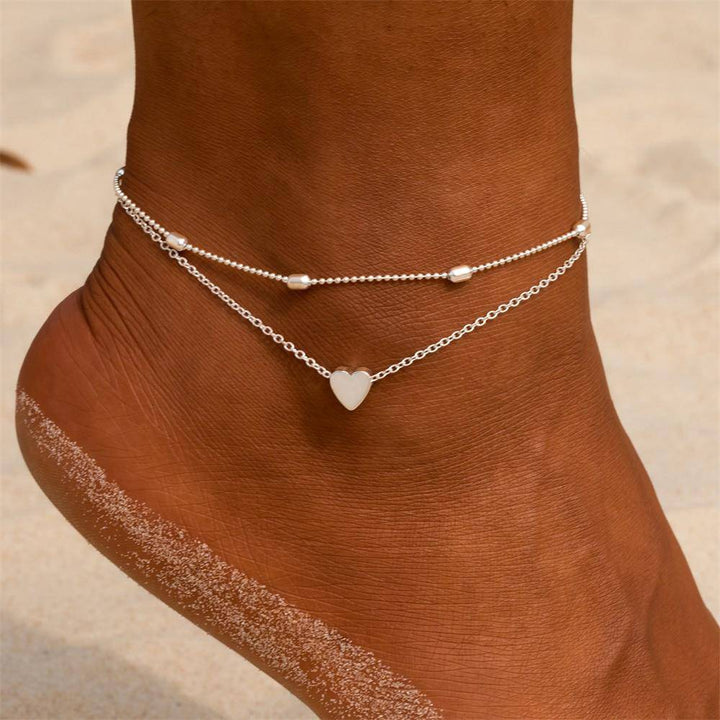 Fußkettchen | Schmuck Silber Herz Dezent Langlebig Stilvoll Vielseitig-Luzern Mode