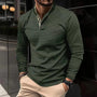 Herren Langarmhemd mit Stehkragen - Elegantes Design-Armeegrün-S-Luzern Mode