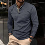 Herren Langarmhemd mit Stehkragen - Elegantes Design-Grau-S-Luzern Mode