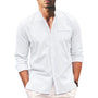 Sommerhemd Übergröße Herren | Leinen Look | Atmungsaktiv | Lockerer Schnitt-Weiß-M-Luzern Mode