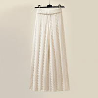 Damen Strickhose mit Zopfmuster - Bequeme Freizeithose-Hose-S-Luzern Mode
