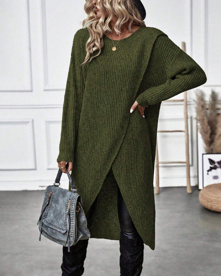 Damen Strickkleid Langarm Wintermode Bequemes Design-Luzern Mode