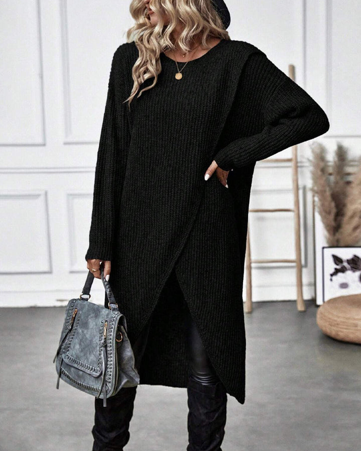 Damen Strickkleid Langarm Wintermode Bequemes Design-Luzern Mode