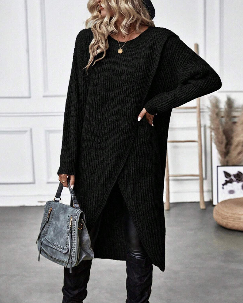 Damen Strickkleid Langarm Wintermode Bequemes Design-Luzern Mode