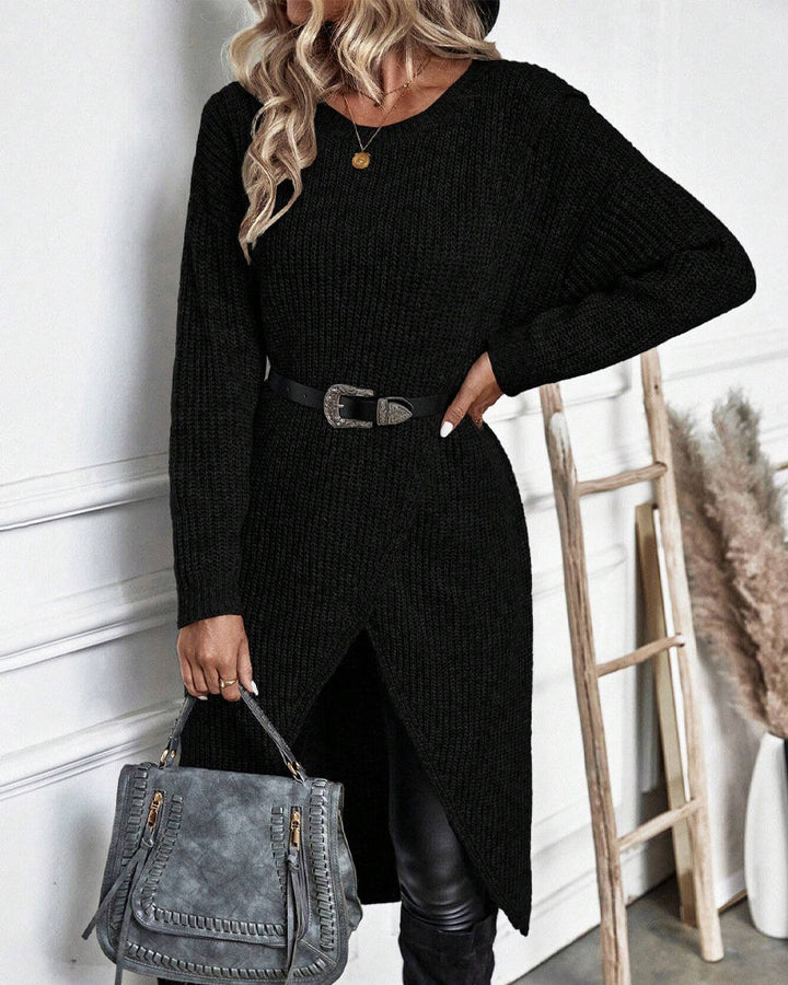 Damen Strickkleid Langarm Wintermode Bequemes Design-Luzern Mode