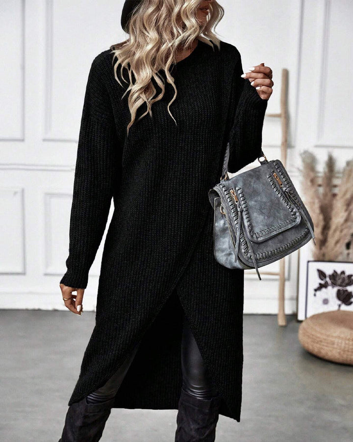 Damen Strickkleid Langarm Wintermode Bequemes Design-Luzern Mode