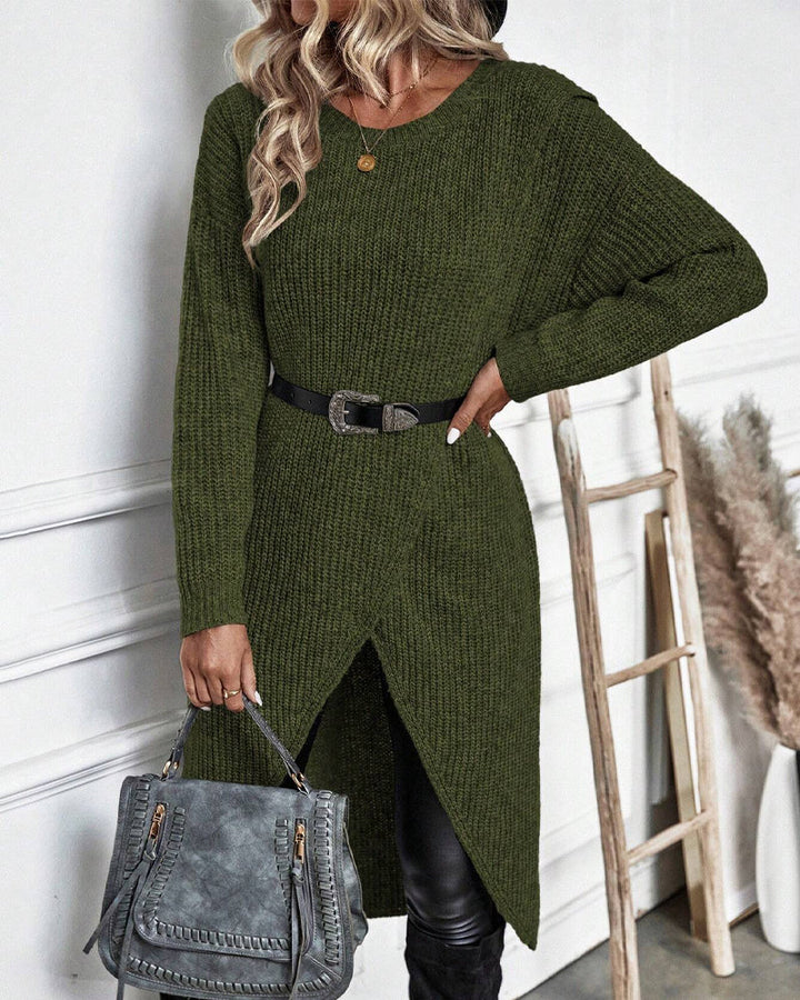 Damen Strickkleid Langarm Wintermode Bequemes Design-Luzern Mode