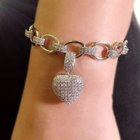 Damen Schmuckset | Halskette Armband Zirkonia Herz Stilvoll Langlebig-Luzern Mode