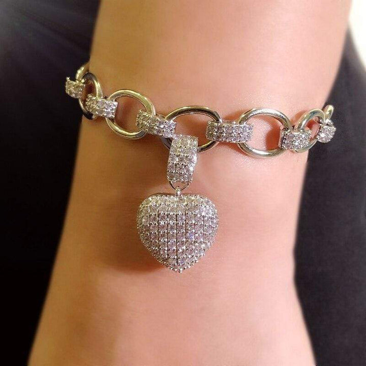 Damen Schmuckset | Halskette Armband Zirkonia Herz Stilvoll Langlebig-Luzern Mode