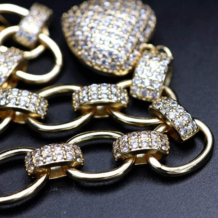 Damen Schmuckset | Halskette Armband Zirkonia Herz Stilvoll Langlebig-Luzern Mode