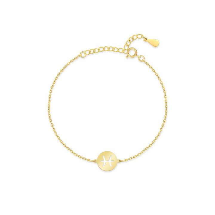 Sternzeichen-Armband | Sterlingsilber Gold Anhänger Verstellbar Stilvoll-Gold-Fische-Luzern Mode