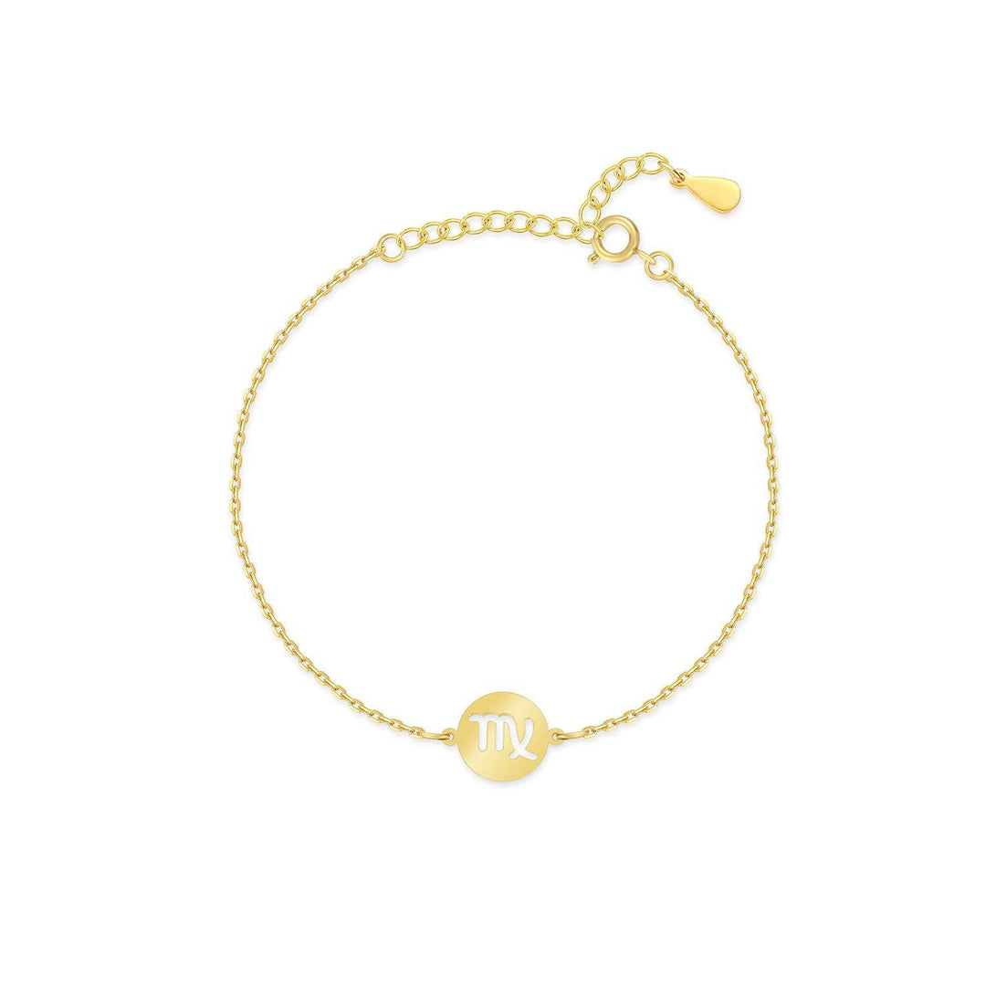 Sternzeichen-Armband | Sterlingsilber Gold Anhänger Verstellbar Stilvoll-Gold-Jungfrau-Luzern Mode