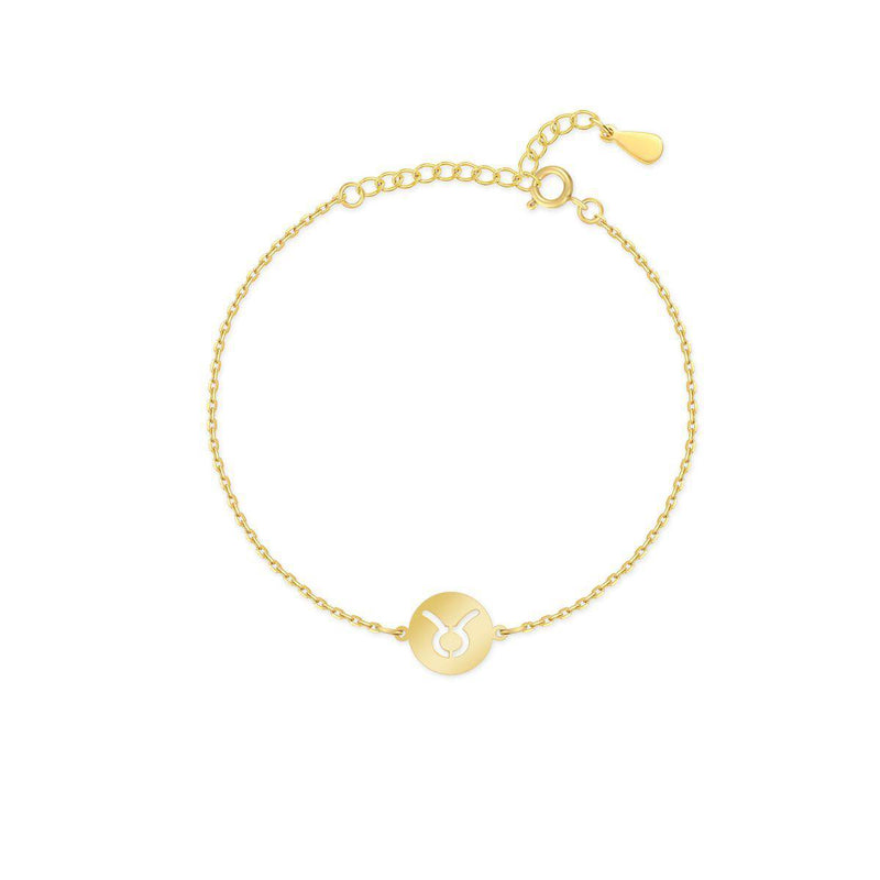 Sternzeichen-Armband | Sterlingsilber Gold Anhänger Verstellbar Stilvoll-Gold-Stier-Luzern Mode