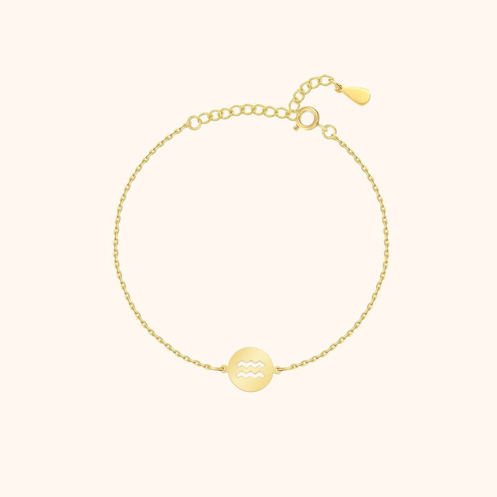 Sternzeichen-Armband | Sterlingsilber Gold Anhänger Verstellbar Stilvoll-Gold-Wassermann-Luzern Mode