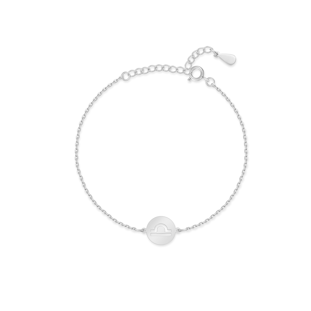 Sternzeichen-Armband | Sterlingsilber Gold Anhänger Verstellbar Stilvoll-Silber-Waage-Luzern Mode