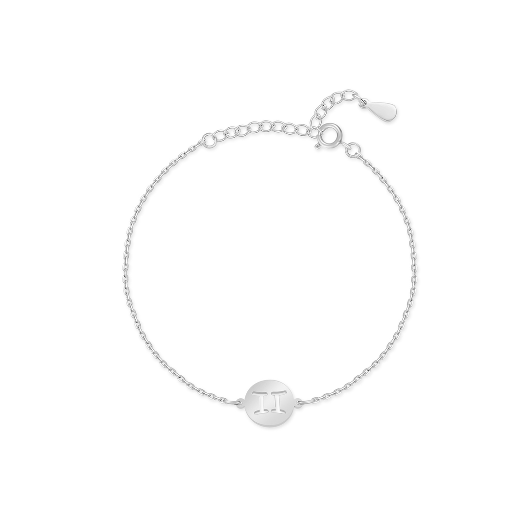 Sternzeichen-Armband | Sterlingsilber Gold Anhänger Verstellbar Stilvoll-Silber-Zwillinge-Luzern Mode