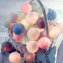 Lichterkette mit Kugeln | Bunt | Fröhlich | LED | Baumwolle | Soft-Macaron-1,5 m-USB-Luzern Mode