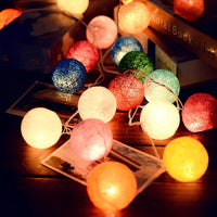 Lichterkette mit Kugeln | Bunt | Fröhlich | LED | Baumwolle | Soft-Party-Stimmung-1,5 m-USB-Luzern Mode