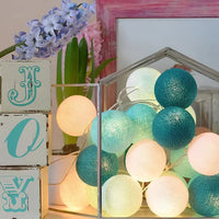 Lichterkette mit Kugeln | Bunt | Fröhlich | LED | Baumwolle | Soft-Luzern Mode