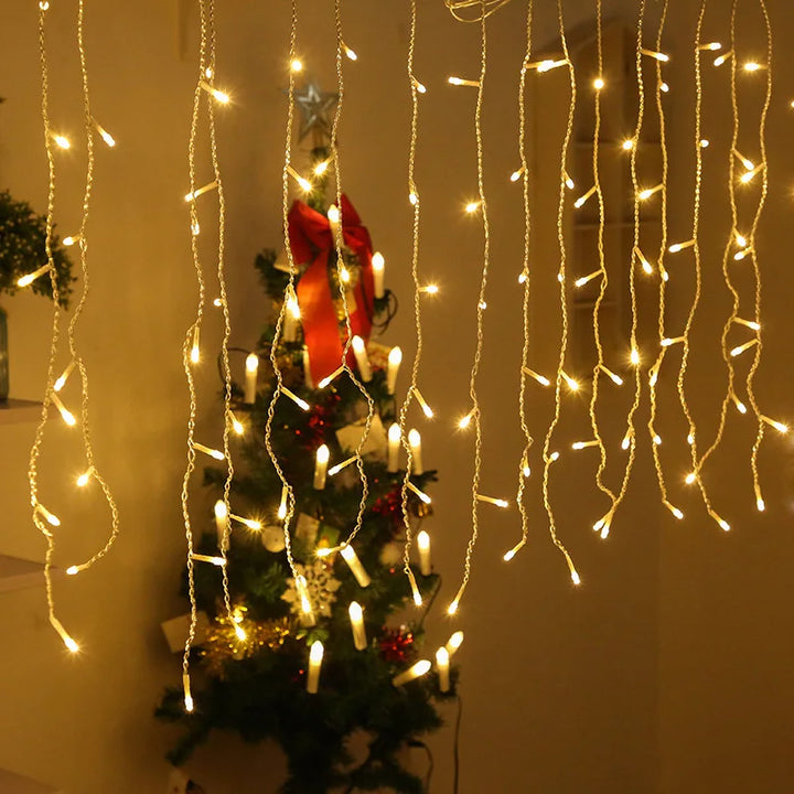 LED-Lichterkette | Stimmungsvolle Beleuchtung Funkelnd 4,8 Meter Vielseitig Weihnachten-Warmweiß-Luzern Mode