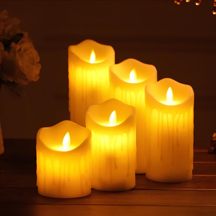 LED Kerzen | Verschiedene Formen | Realistisch | Sicher | Nachhaltig-Geschmolzene Effektkerzen - 5 Stück-Luzern Mode