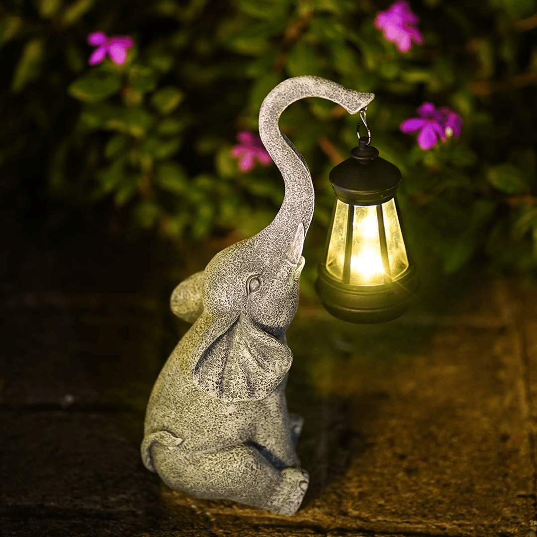 Gartenlampe | Solarenergie Elefant Stimmungsvolles Design Vielseitig Nachhaltig-Luzern Mode