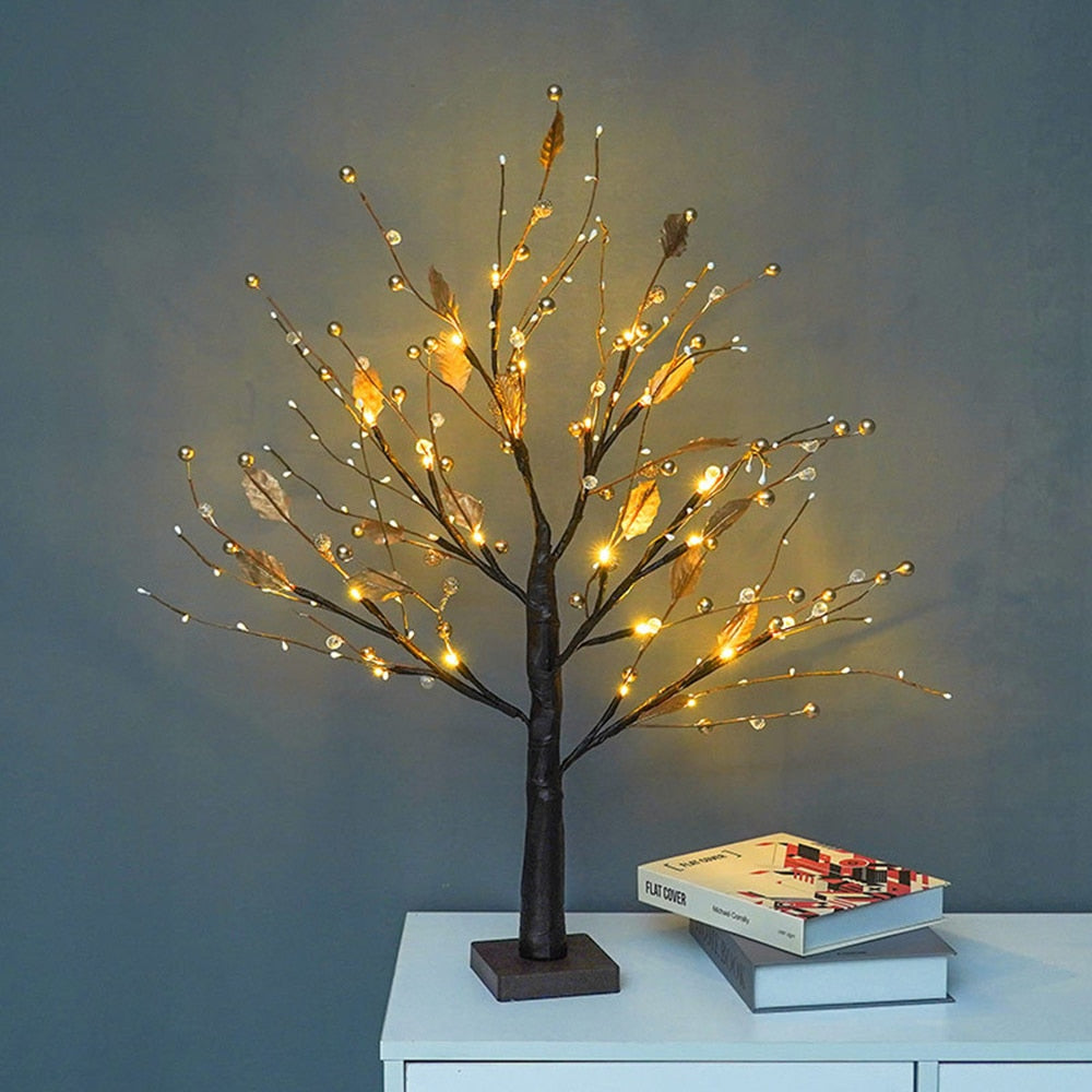 Dekorative Baum mit LED-Beleuchtung | Biegsam | Energiesparend-Goldene Perle-Luzern Mode