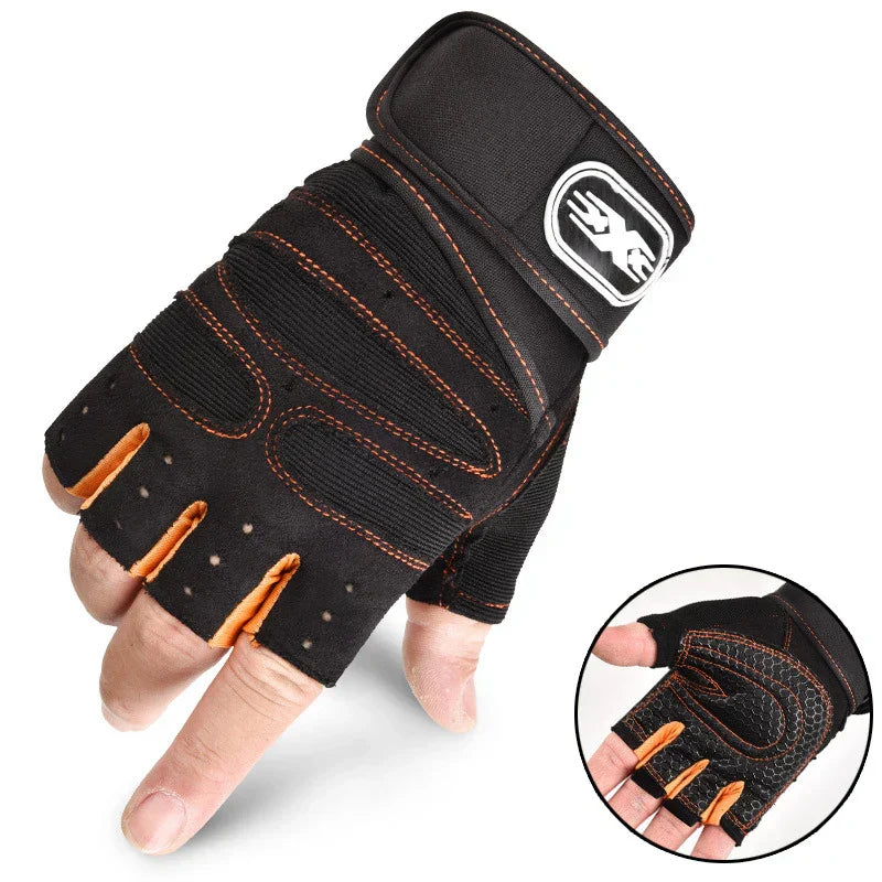 Fahrradhandschuhe Halbfinger für Herren und Damen Sport-Oranje-S-Luzern Mode