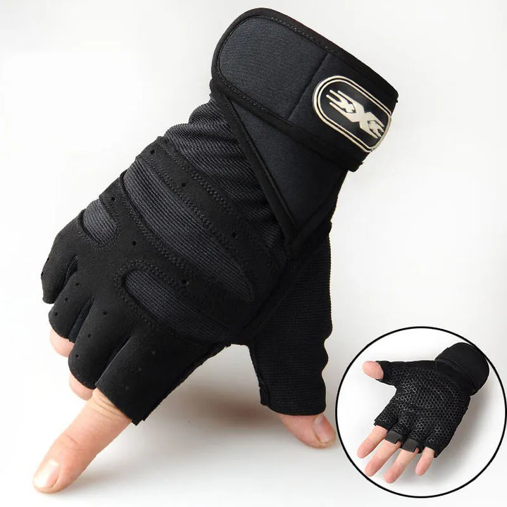 Fahrradhandschuhe Halbfinger für Herren und Damen Sport-Zwart-S-Luzern Mode