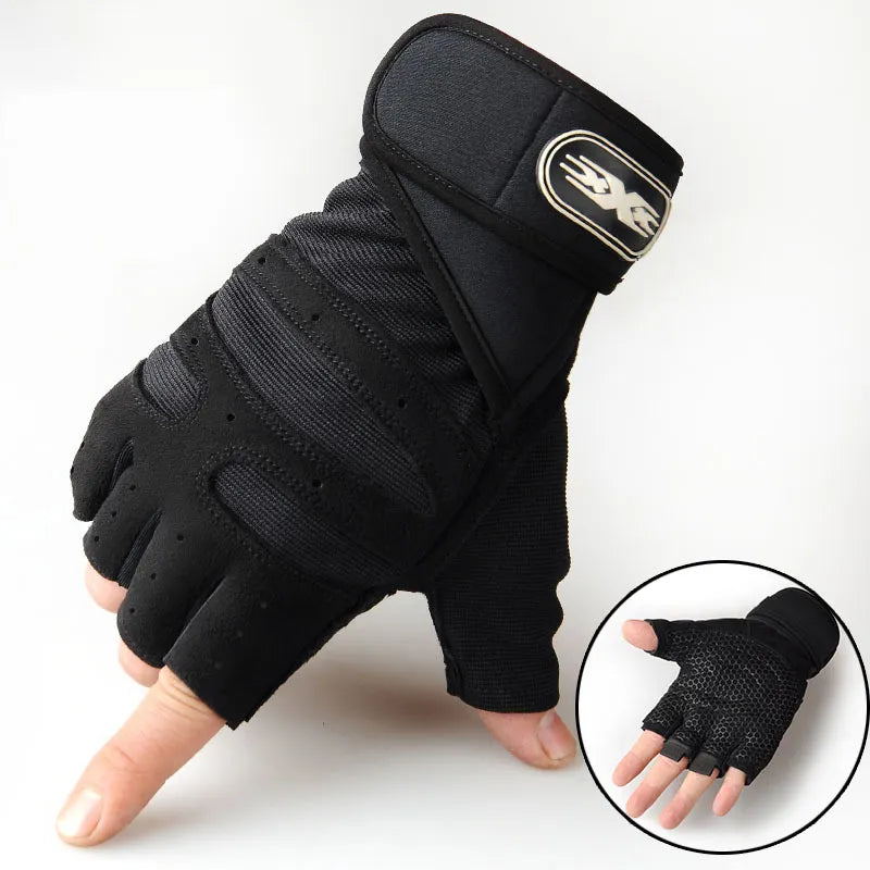 Fahrradhandschuhe Halbfinger für Herren und Damen Sport-Zwart-S-Luzern Mode