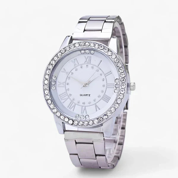 Damenuhr | Diamanten Stilvoll Titan Stahl Langlebig Vielseitig-Zilber-Luzern Mode