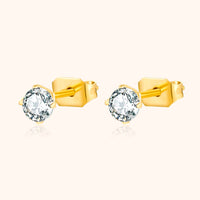 Ohrringe | Kompakt Funkelnd Zirkonia Stilvoll Silber Langlebig-Gold-3 mm-Luzern Mode