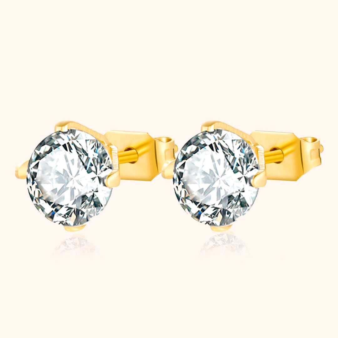 Ohrringe | Kompakt Funkelnd Zirkonia Stilvoll Silber Langlebig-Gold-7 mm-Luzern Mode