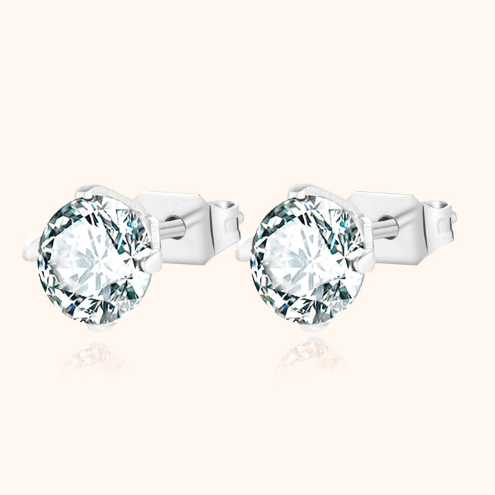 Ohrringe | Kompakt Funkelnd Zirkonia Stilvoll Silber Langlebig-Silber-6 mm-Luzern Mode