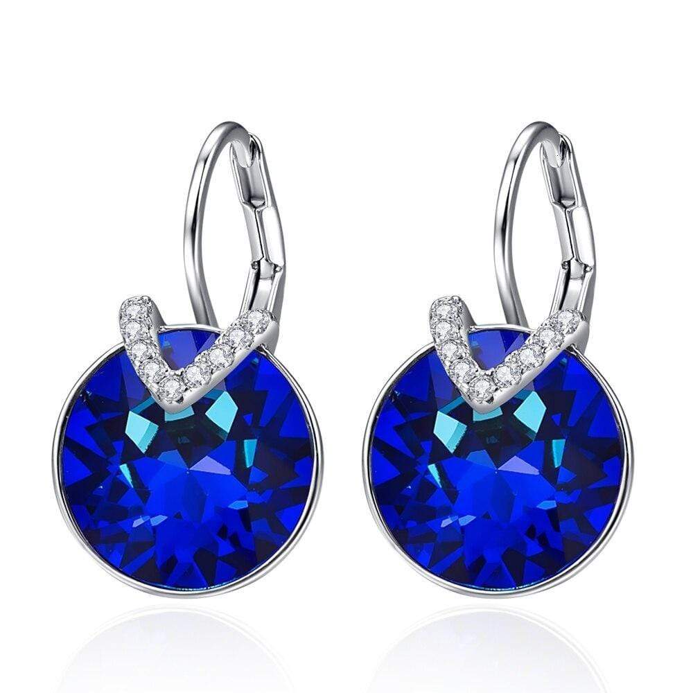Ohrringe | Strass Festlich Auffällig Stilvoll Einzigartig Silber Langlebig-Blau-Luzern Mode