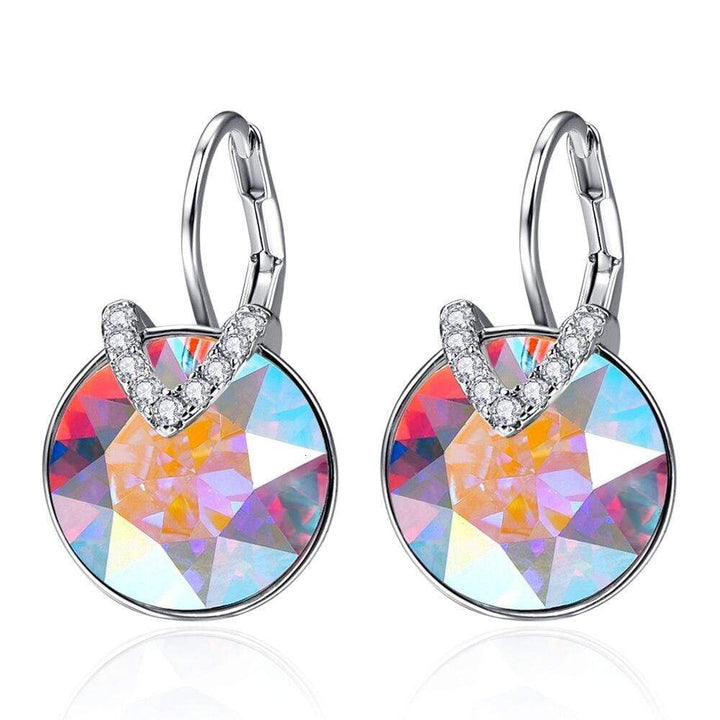 Ohrringe | Strass Festlich Auffällig Stilvoll Einzigartig Silber Langlebig-Regenbogen-Luzern Mode