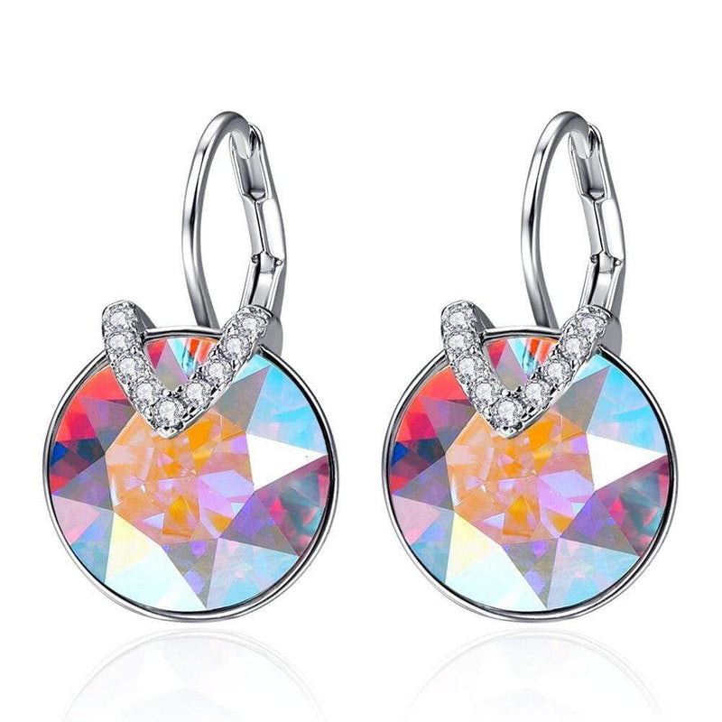 Ohrringe | Strass Festlich Auffällig Stilvoll Einzigartig Silber Langlebig-Regenbogen-Luzern Mode