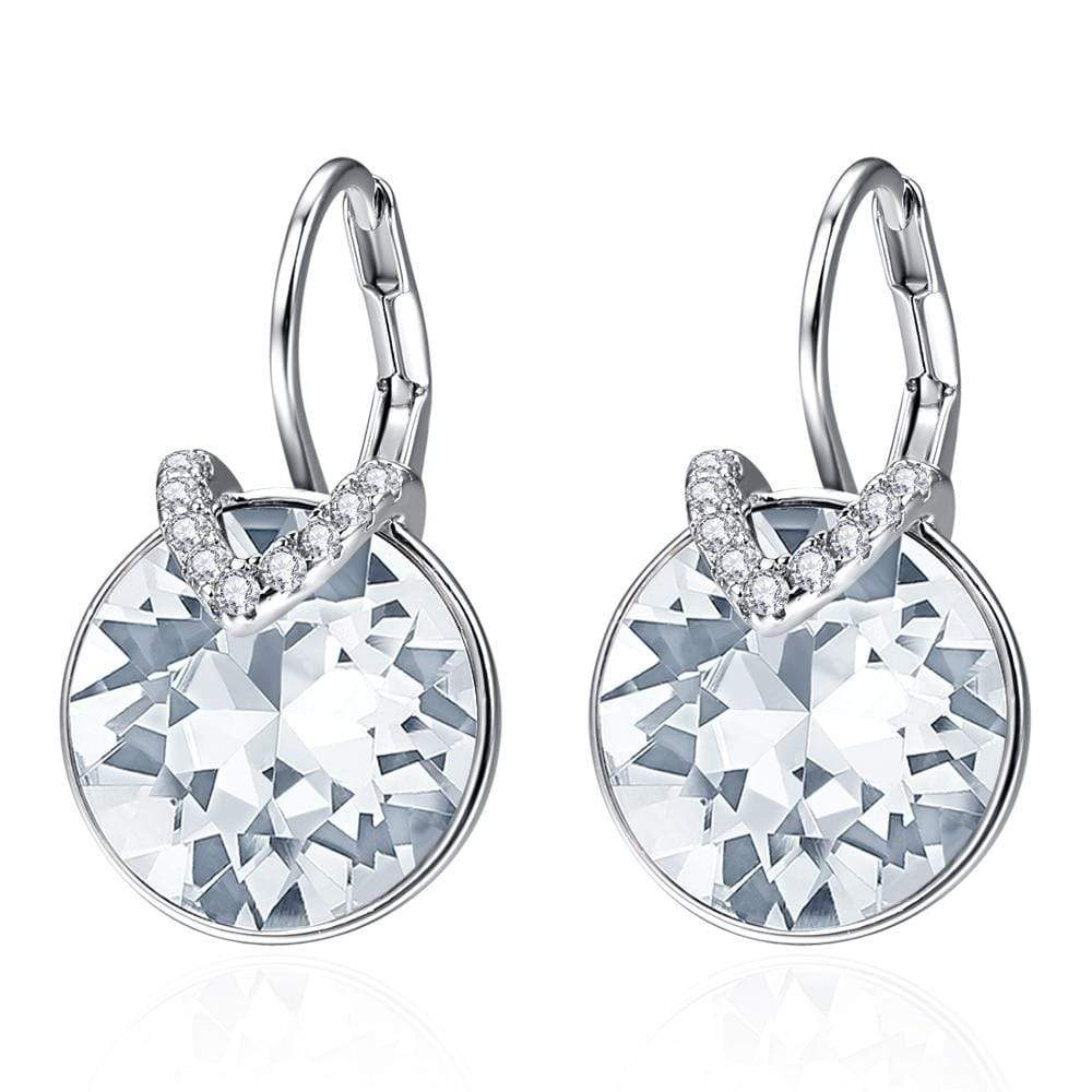Ohrringe | Strass Festlich Auffällig Stilvoll Einzigartig Silber Langlebig-Weiß-Luzern Mode