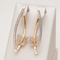 Ohrringe für Damen | Schmetterling | Gold | Steine | Stilvoll | Geschenk-Luzern Mode
