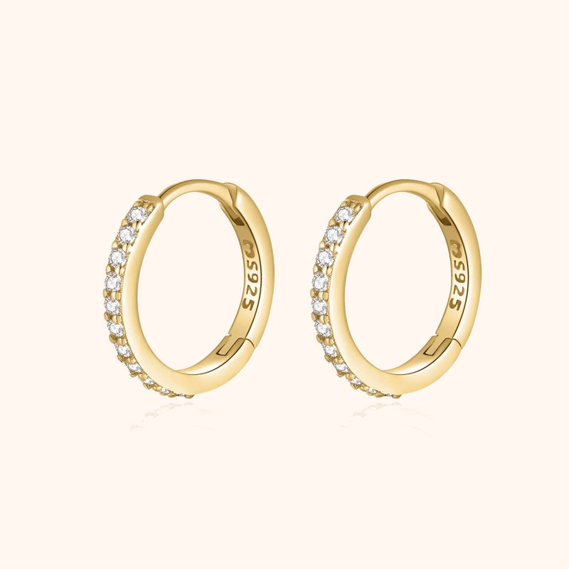 Ohrringe | Funkelnd Zirkonia Sterlingsilber Gold Stilvoll Einzigartig Rund-Gold-Luzern Mode