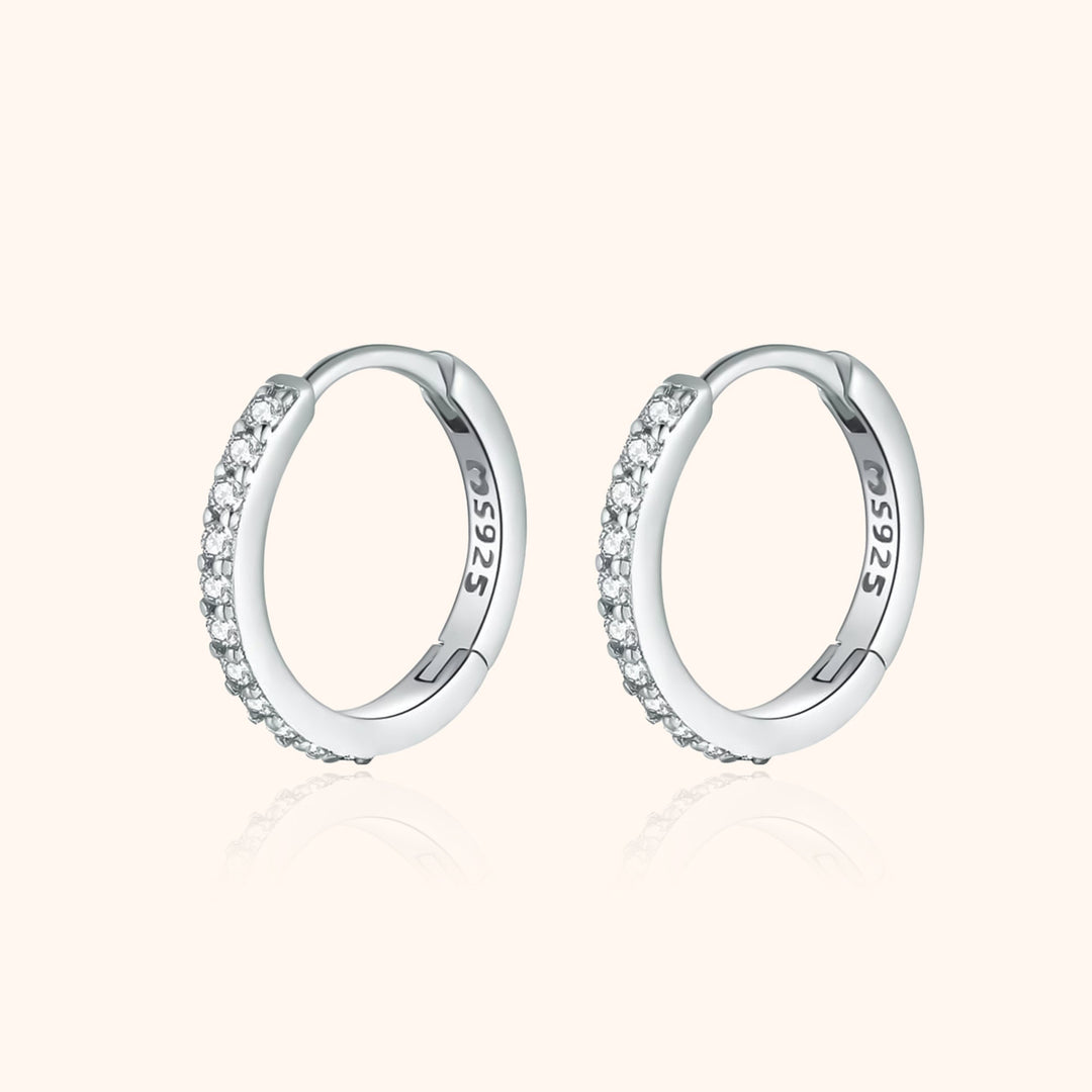 Ohrringe | Funkelnd Zirkonia Sterlingsilber Gold Stilvoll Einzigartig Rund-Silber-Luzern Mode