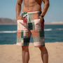 Herren Shorts Sommer | Baumwolle 3D Print | atmungsaktiv leicht | Strand Freizeit-Minimalistisches gemischtes Orange-S-Luzern Mode