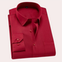 Herren Business Hemd Langarm - Elegantes Design Bügelfrei-Rot-S-Luzern Mode