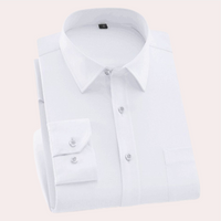 Herren Business Hemd Langarm - Elegantes Design Bügelfrei-Weiß-S-Luzern Mode